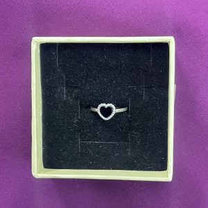 انگشتر نقره زنانه قلب مشکی